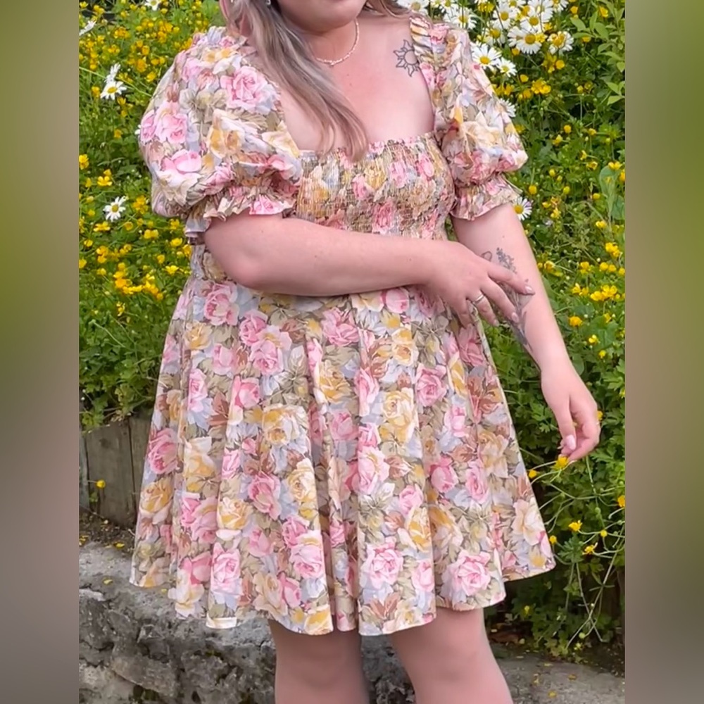 Selkie Rose print cotton dress - Picture 4 of 4